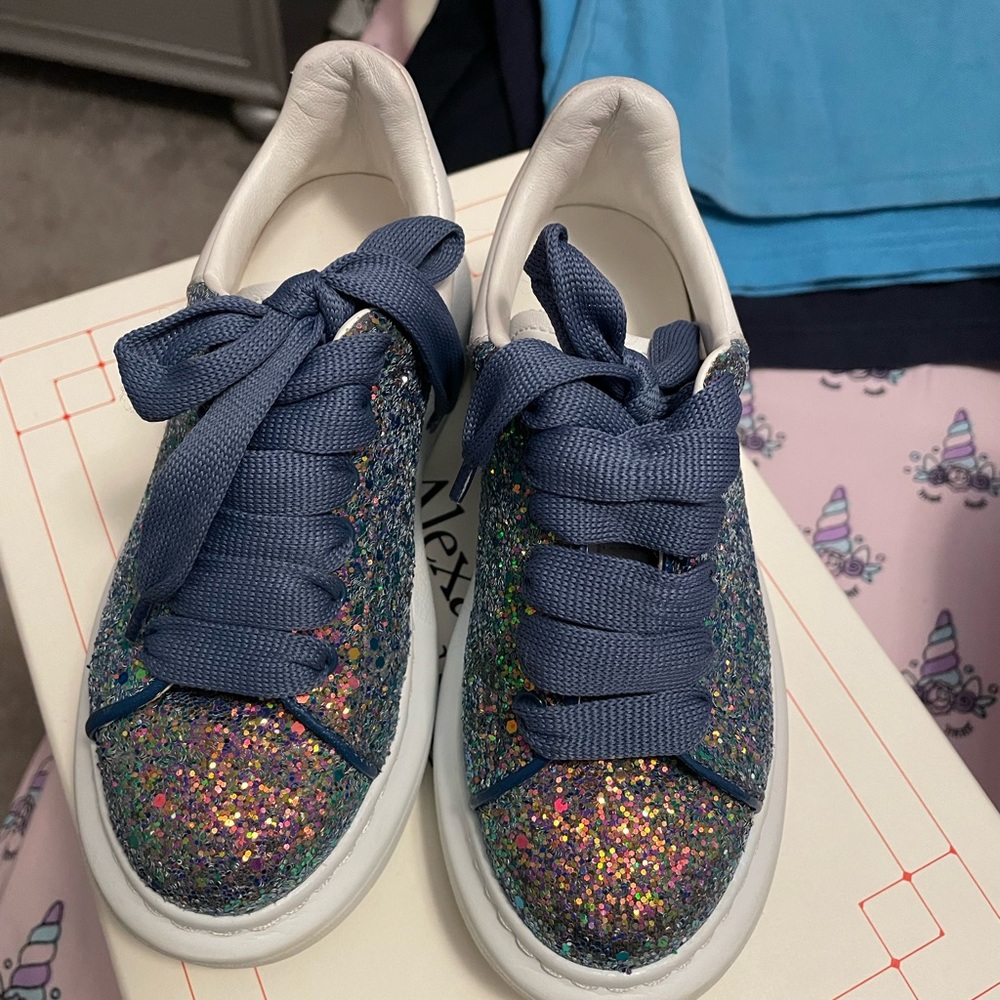 Alexander McQueen toddler 12 comes with box and additional pair of shoe strings